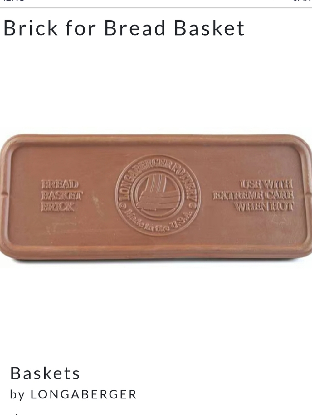 Longaberger Pottery-Brown Bread Basket Brick